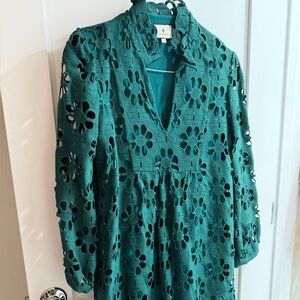 Tuckernuck Green Floral Lace Dress
